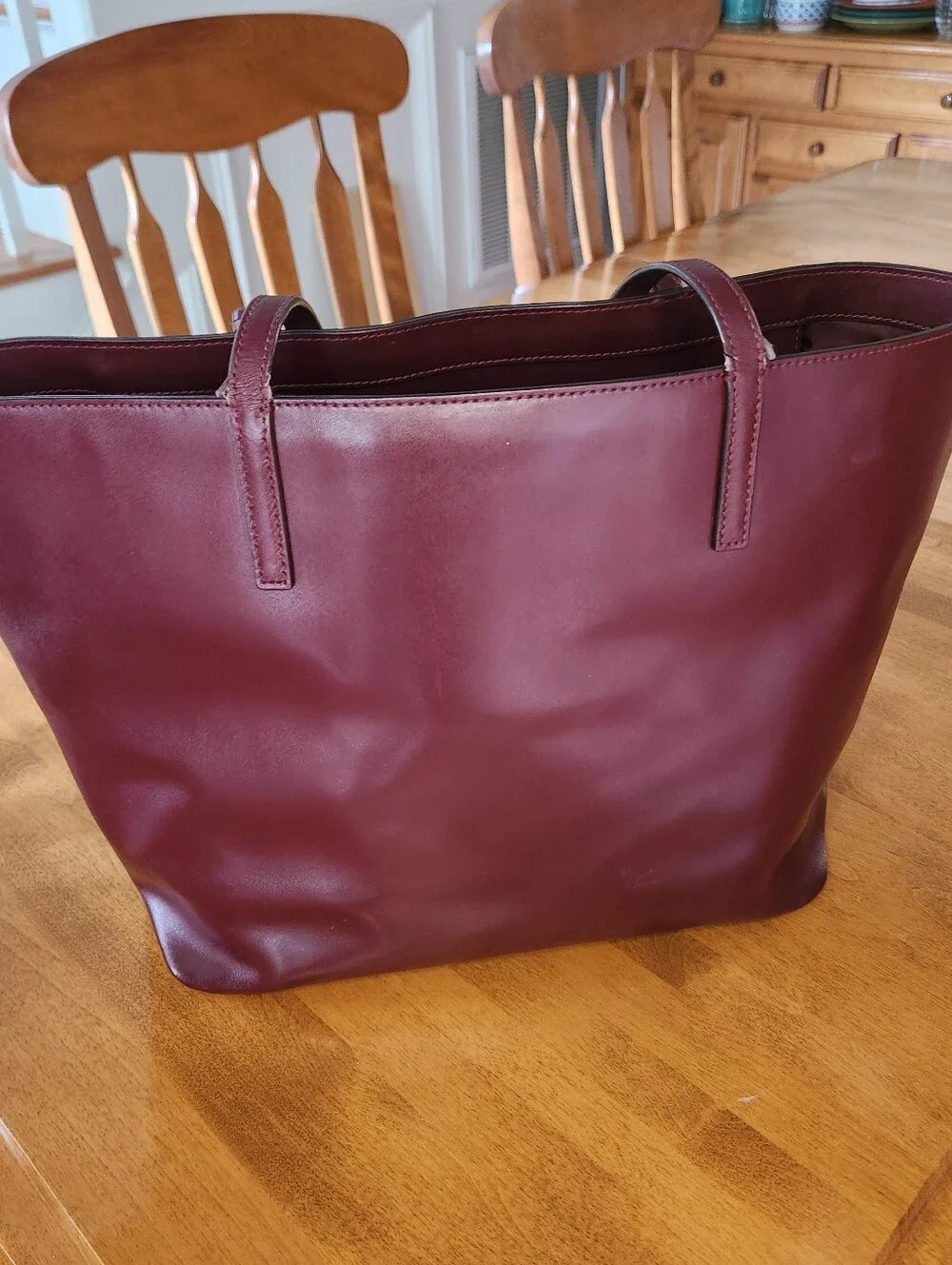 kate spade New York Cherrywood Burgundy Leather Tote